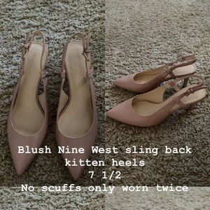 Nine West blush kitten sling back heel